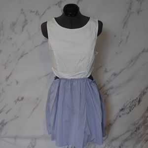 Tresics Half Denim Skater Dress Sz L